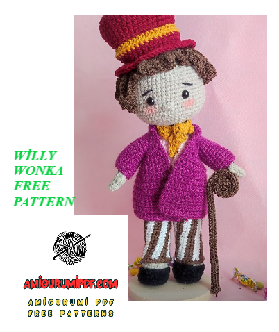 Willy Wonka Amigurumi Free PDF Pattern – Crochet Tutorial