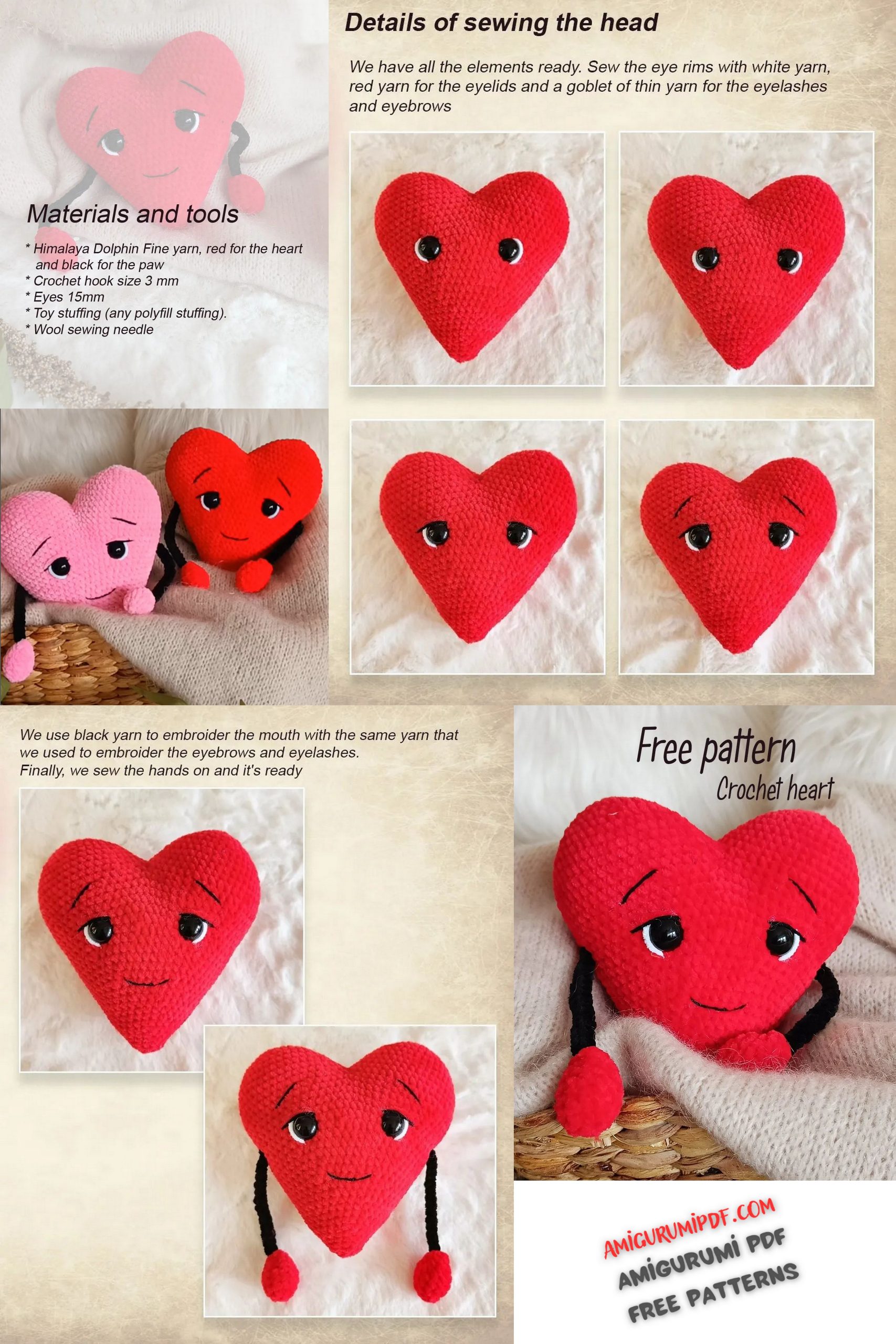 Heart Amigurumi Free PDF Pattern - Free Amigurumi Pdf Patterns