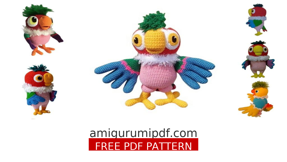 Beginner Friendly Amigurumi Parrot Kesha Crochet Pattern PDF