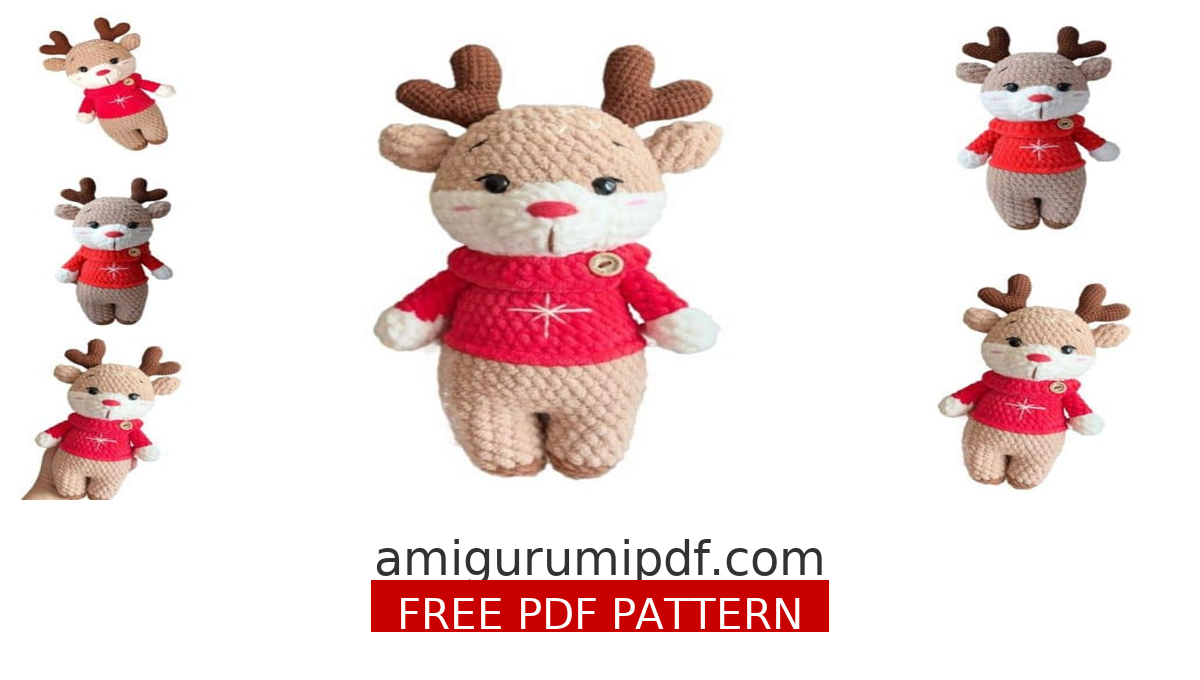 Christmas Plush Reindeer Amigurumi – Easy Free Crochet Pattern