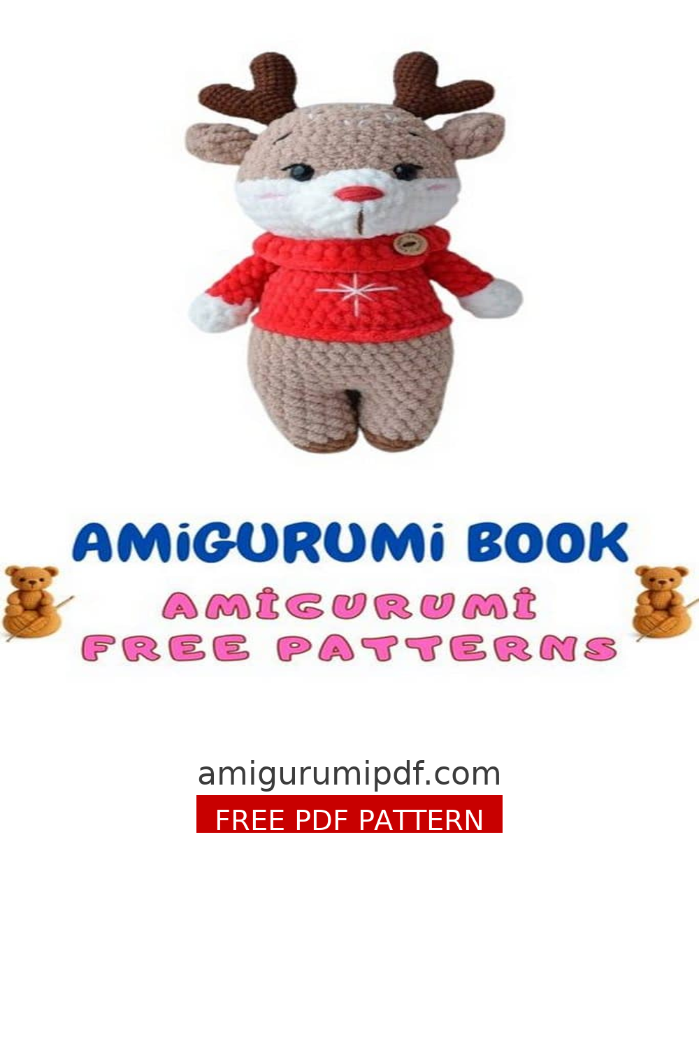 Christmas Plush Reindeer Amigurumi – Easy Free Crochet Pattern free amigurumi pattern