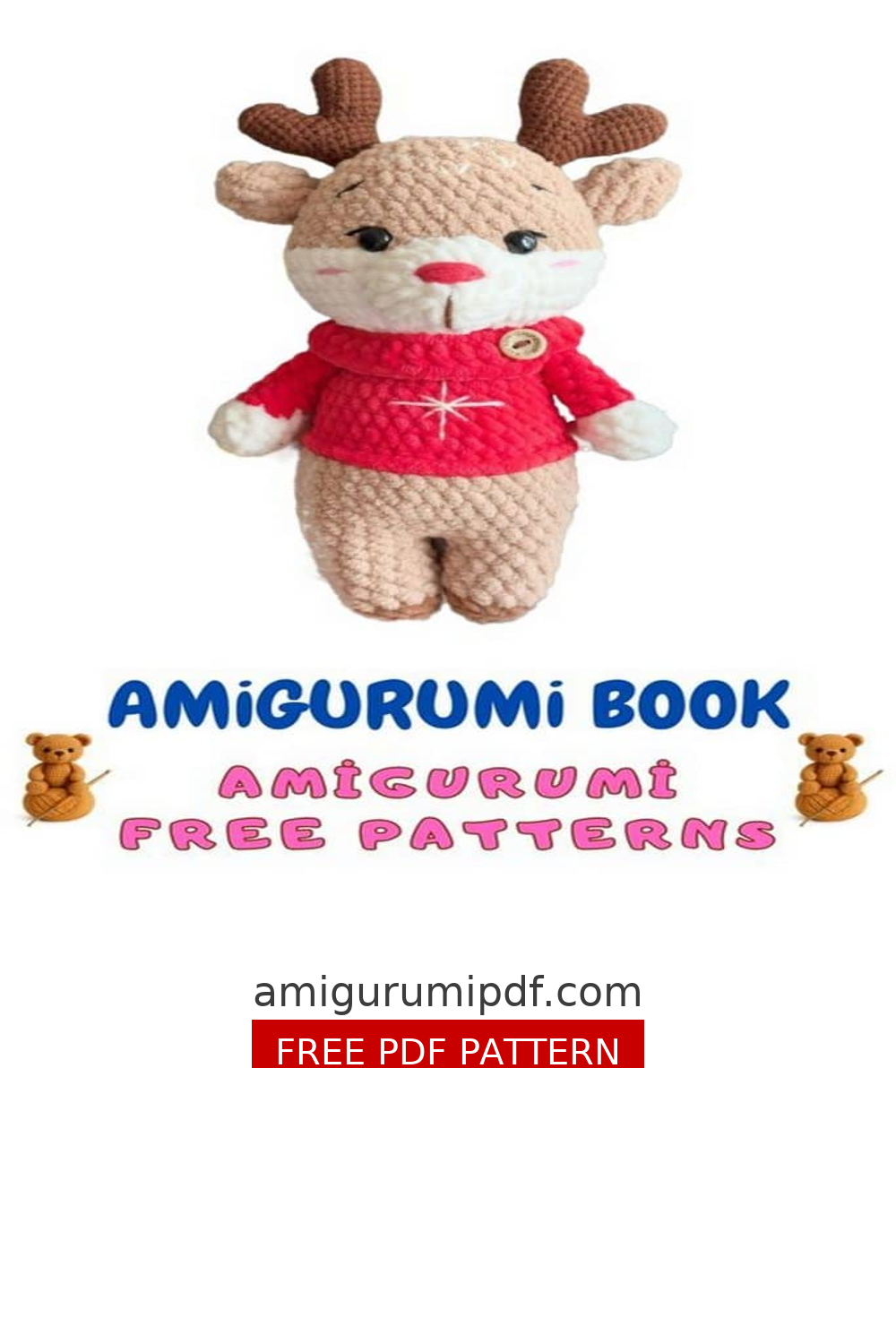 Christmas Plush Reindeer Amigurumi – Easy Free Crochet Pattern free amigurumi pattern