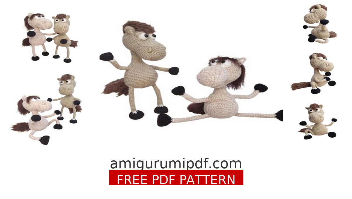 Create a Soft and Simple Amigurumi Horse Amigurumi Pattern (Free PDF)