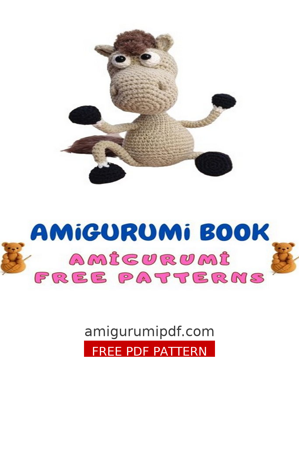 Create a Soft and Simple Amigurumi Horse Amigurumi Pattern (Free PDF) free amigurumi pattern