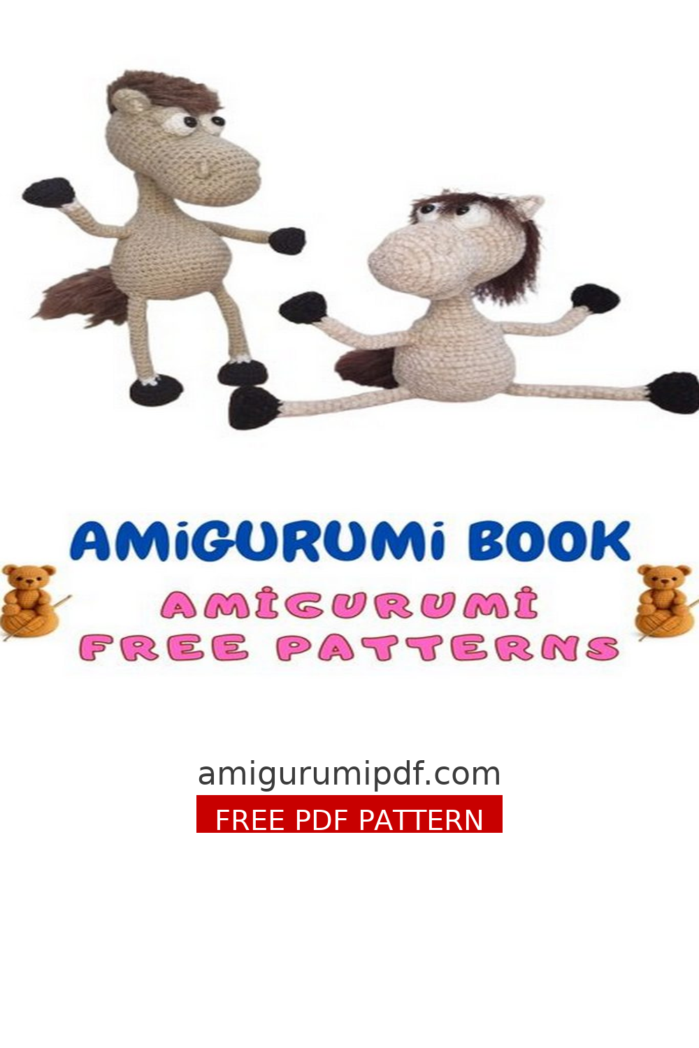 Create a Soft and Simple Amigurumi Horse Amigurumi Pattern (Free PDF) free amigurumi pattern
