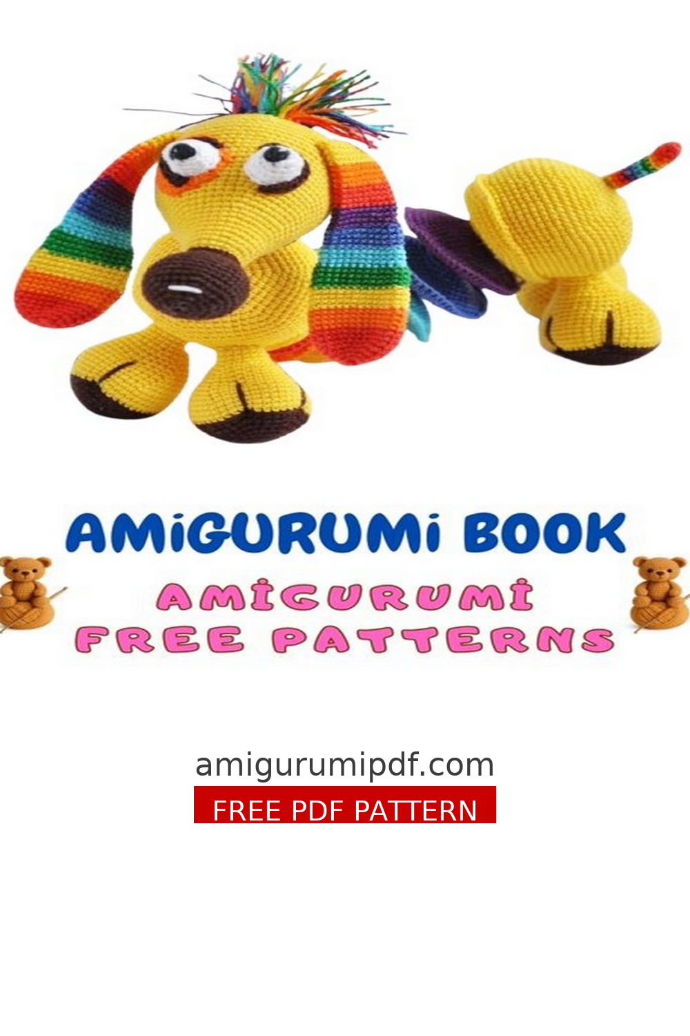 Rainbow Dachshund Amigurumi Free Pattern – Crochect Tutorial free amigurumi pattern